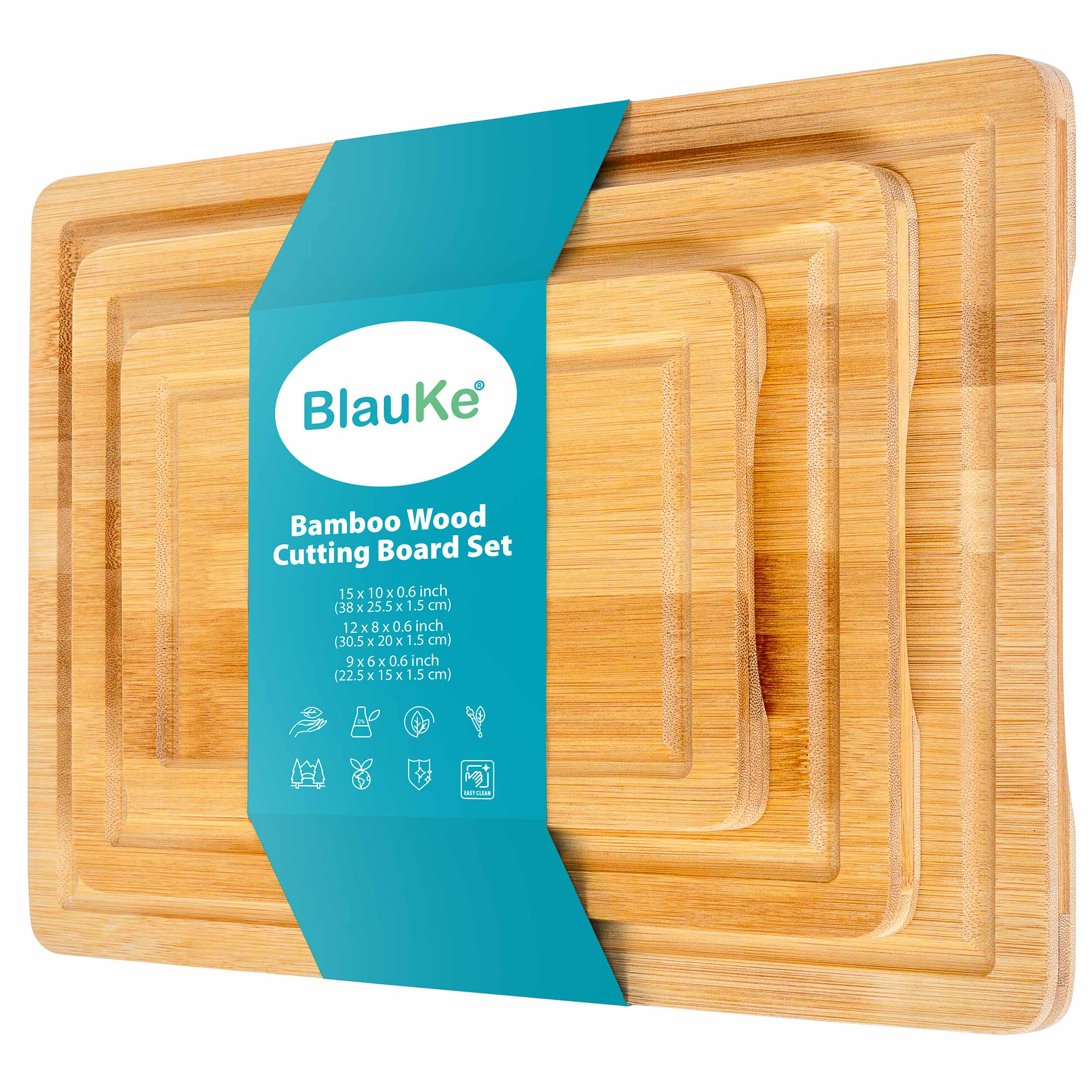 Wooden Cutting Boards for Kitchen with Juice Groove and Handles  display picture 1