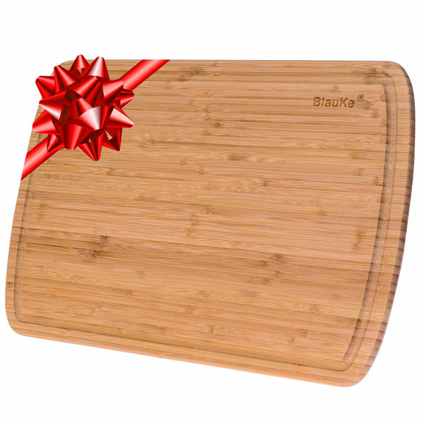 Extra Large Wood Cutting Board 18x12 inch - Butcher Block with Juice Groove, Serving Tray - Wooden Chopping Board for Kitchen