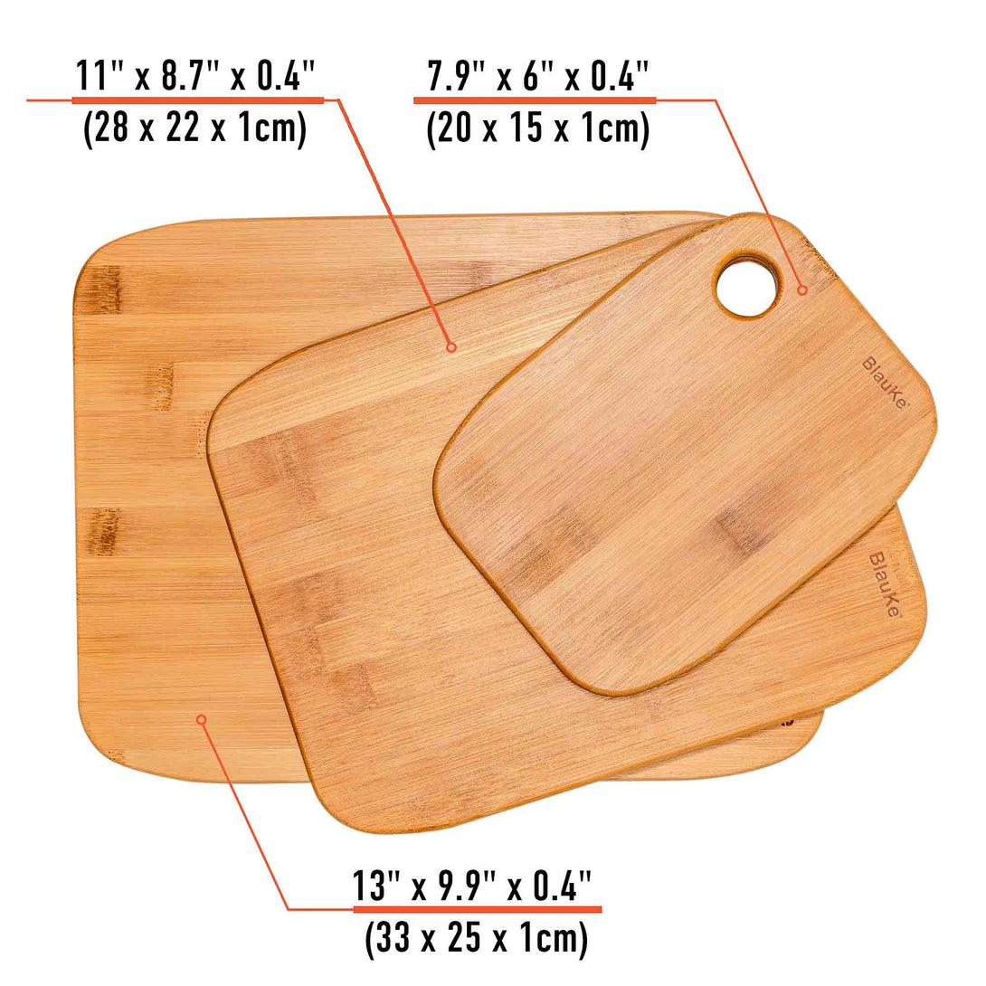 Bamboo Cutting Boards Set for kitchen - Wooden chopping Boards Set - Bamboo Cutting Board Set of 3 - 1