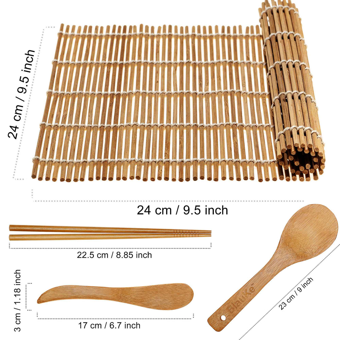 Bamboo Sushi Making Kit with 2 Sushi Rolling Mats, Bamboo Chopsticks, Rice  Paddle & Spreader, 1 - Mariano's