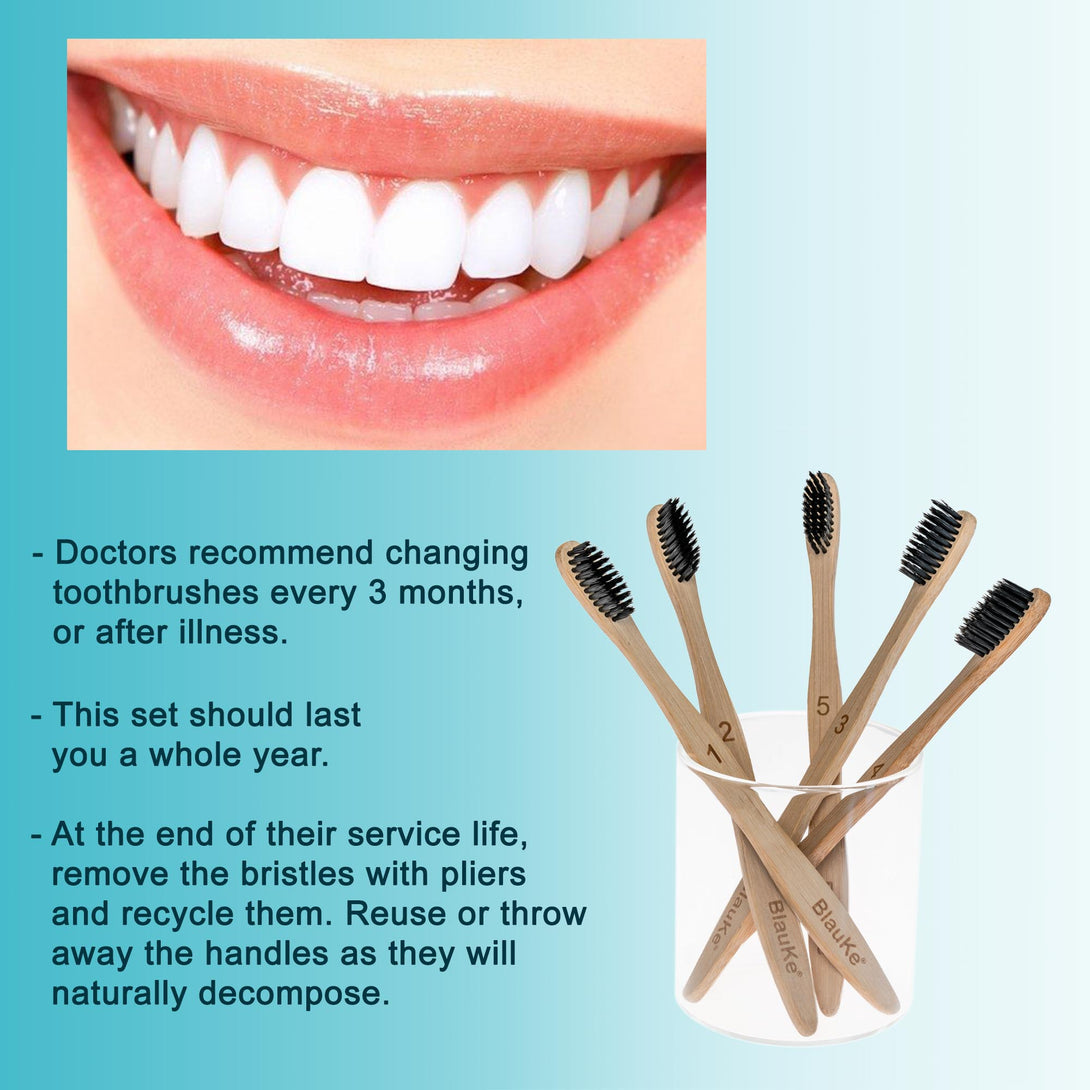 Bamboo Toothbrush Medium Bristles 5-Pack - Biodegradable Toothbrushes - Wooden Toothbrushes - Recyclable Toothbrushes - Bamboo Toothbrush Set – Bamboo Toothbrushes-4