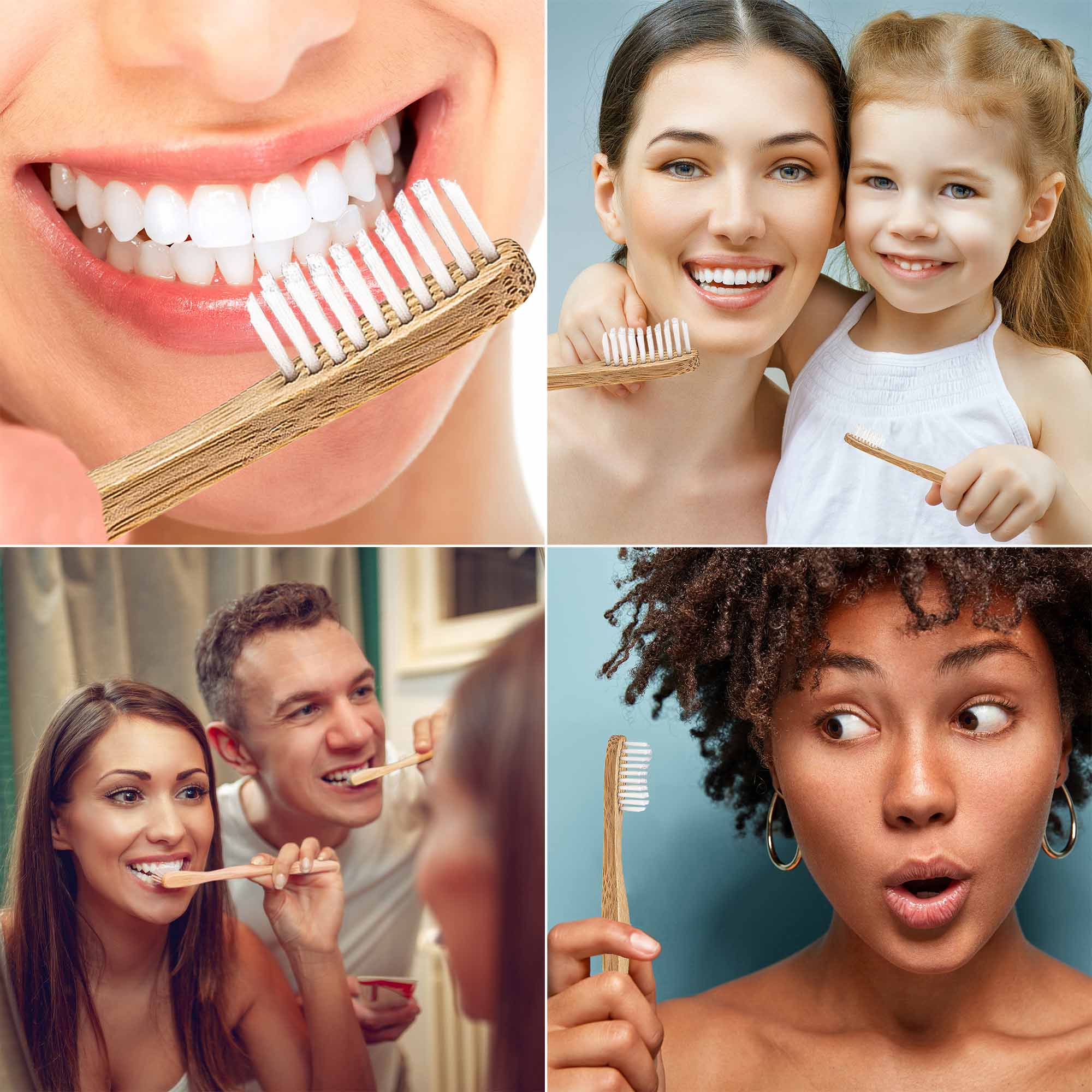 Bamboo Toothbrush Medium Bristles - Biodegradable Toothbrushes - Wooden Toothbrushes - Recyclable Toothbrushes - Bamboo Toothbrush Set-60