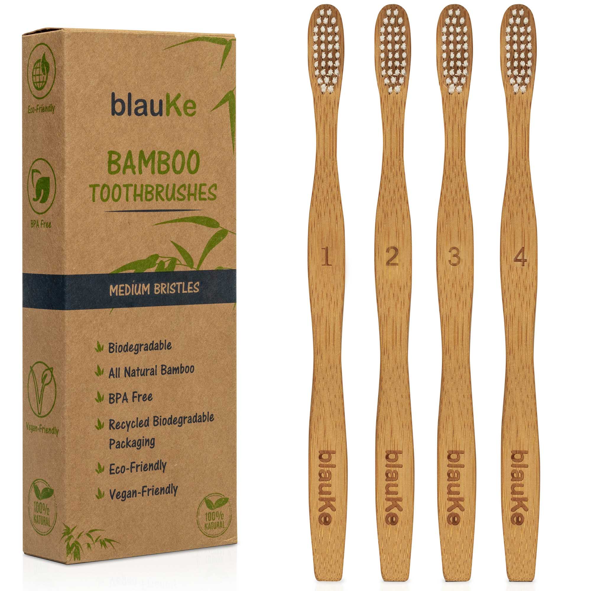 Bamboo Toothbrush Medium Bristles - Biodegradable Toothbrushes - Wooden Toothbrushes - Recyclable Toothbrushes - Bamboo Toothbrush Set 100-140