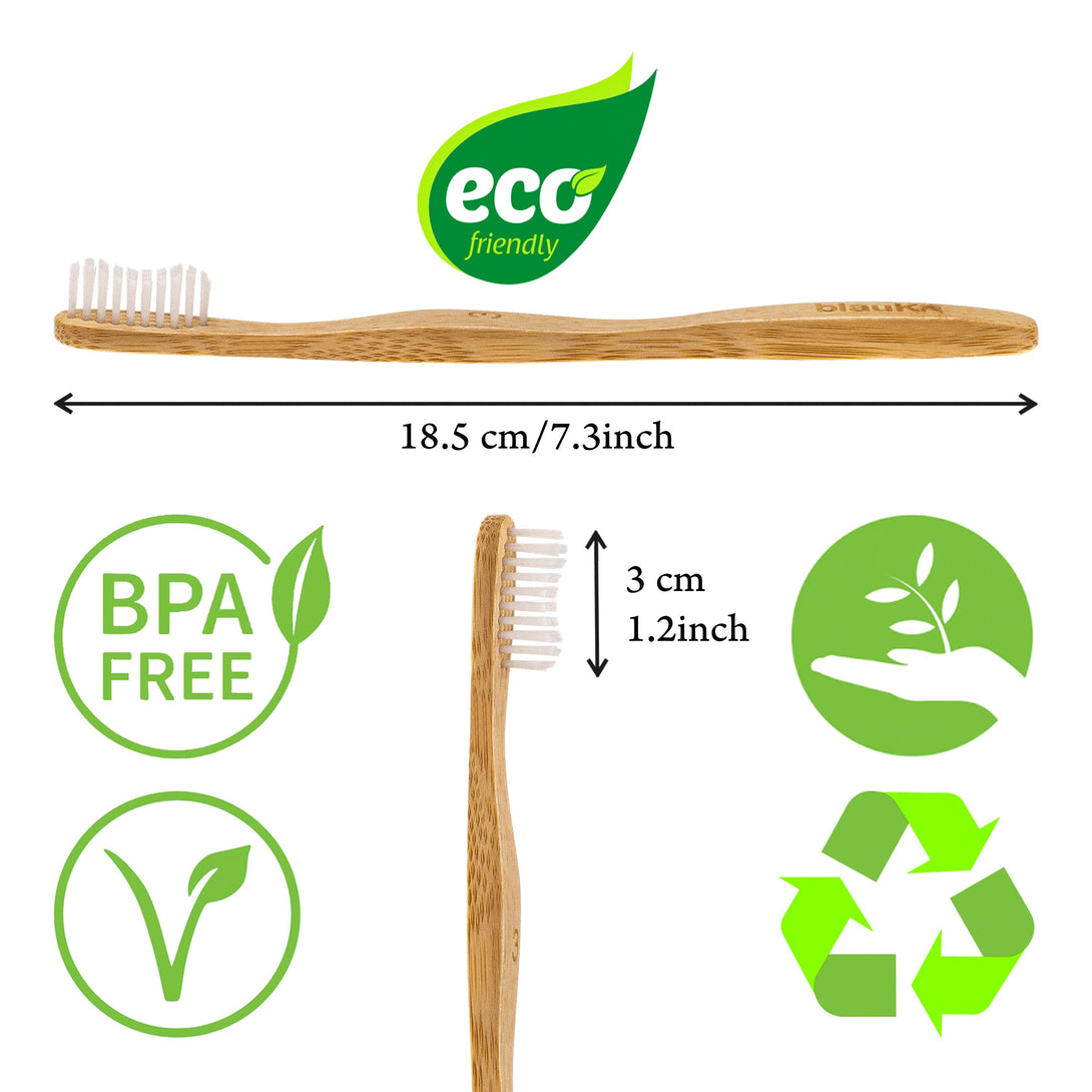 Bamboo Toothbrush Medium Bristles - Biodegradable Toothbrushes - Wooden Toothbrushes - Recyclable Toothbrushes - Bamboo Toothbrush Set 100-142