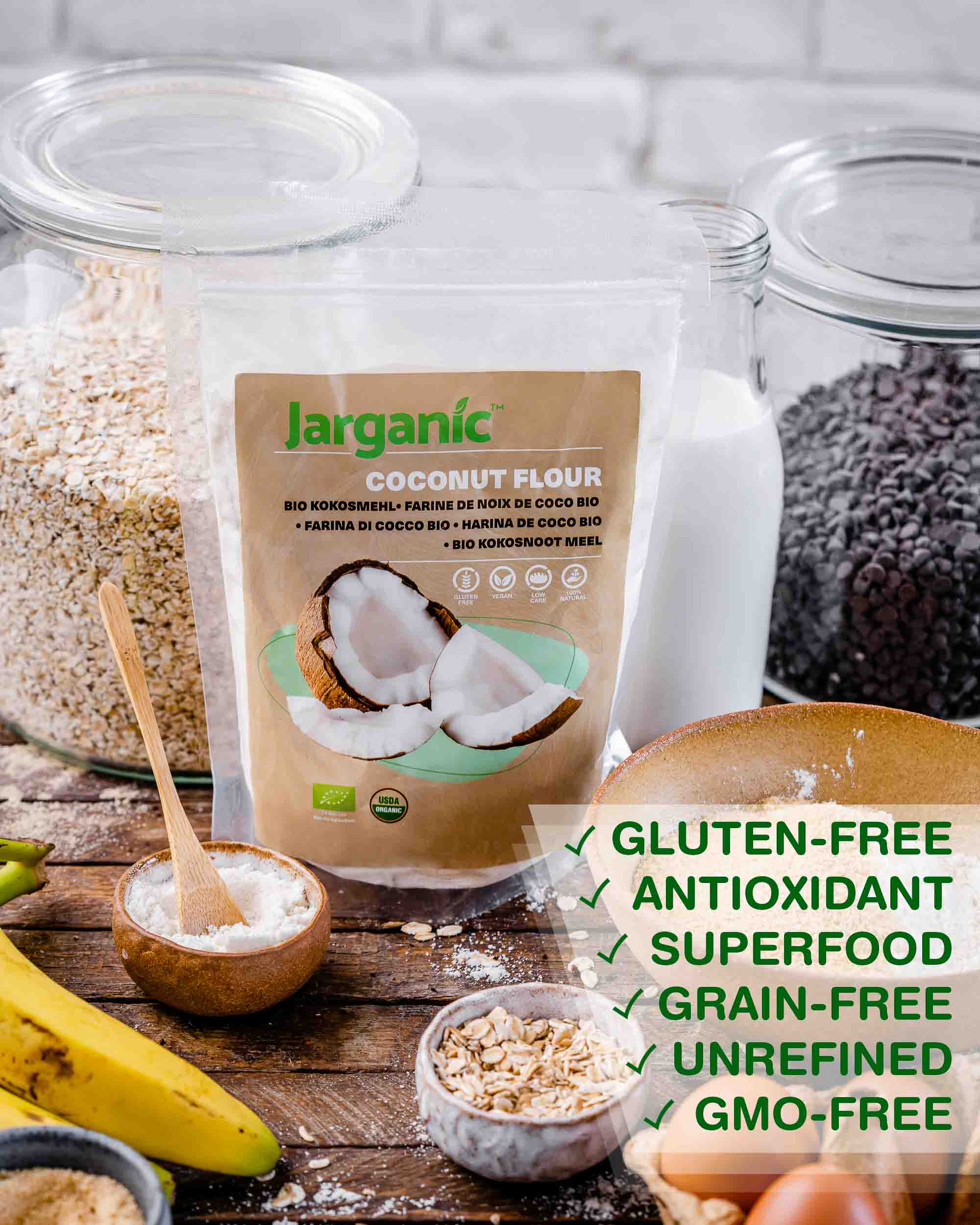 Organic Coconut Flour with Food Ingredients