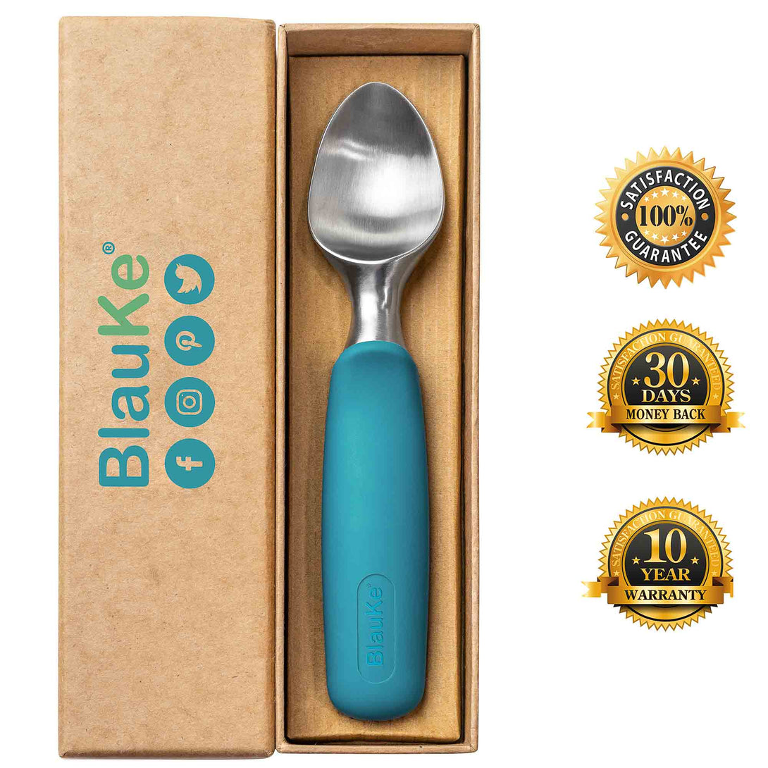 SUMO Ice Cream Scoop - Heavy Duty Stainless Steel Icecream Scooper,  Comfortable Non-slip Grip Handle, Dishwasher Safe for Easy Cleaning, Blue