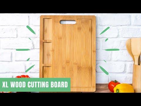 EXTRA LARGE Organic Bamboo Cutting Board & Thick Butcher Block w/Juice  Groove - 17x13x1.5 Wood Cutting Board, Premium Quality and Professional  Design