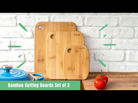  Wood Cutting Boards for Kitchen – Bamboo Cutting Board Set with  Juice Groove and Handles – Wooden Chopping Board, Serving Tray – BlauKe® :  Home & Kitchen